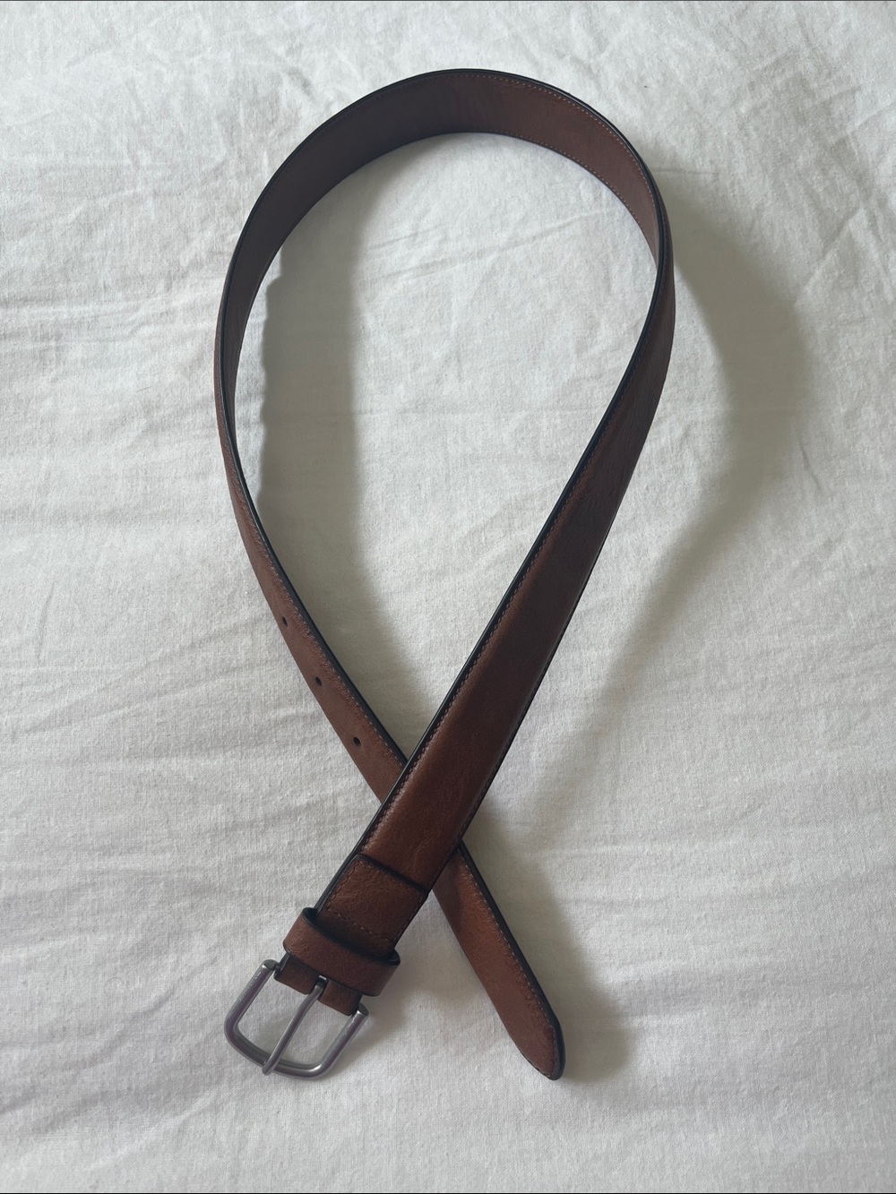 Cat & Jack Brown Faux Leather Belt with Silver Buckle, Size XL